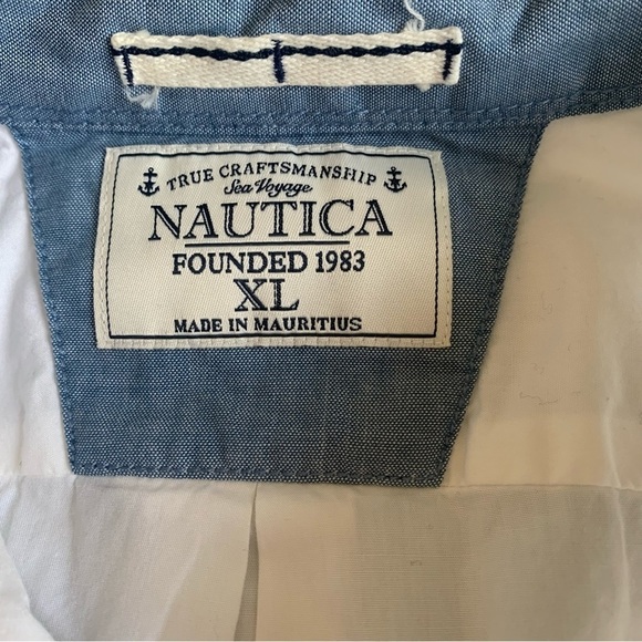 🌟  Nautica Men's White Casual Collar Button-Down Shirt - Size XL 🌟 - Picture 8 of 11